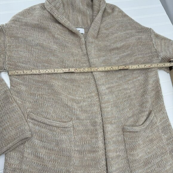 John + Jenn Cardigan Womens Small Beige Chunky Knit Long Sleeve Boho Lagenlook - Picture 4 of 7